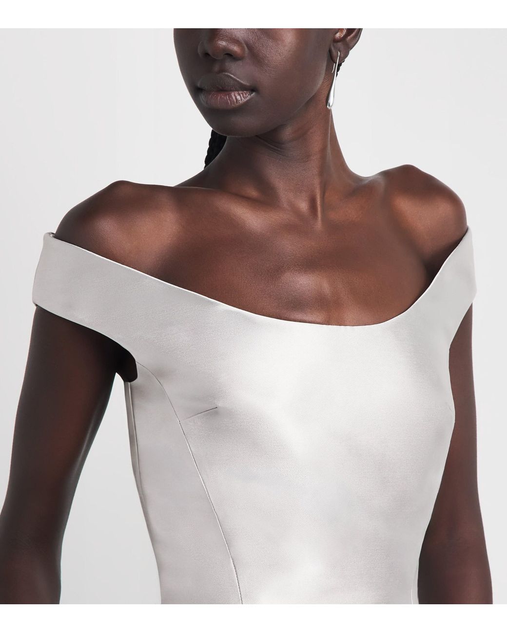 Solace London White Off-The-Shoulder Pieta Gown
