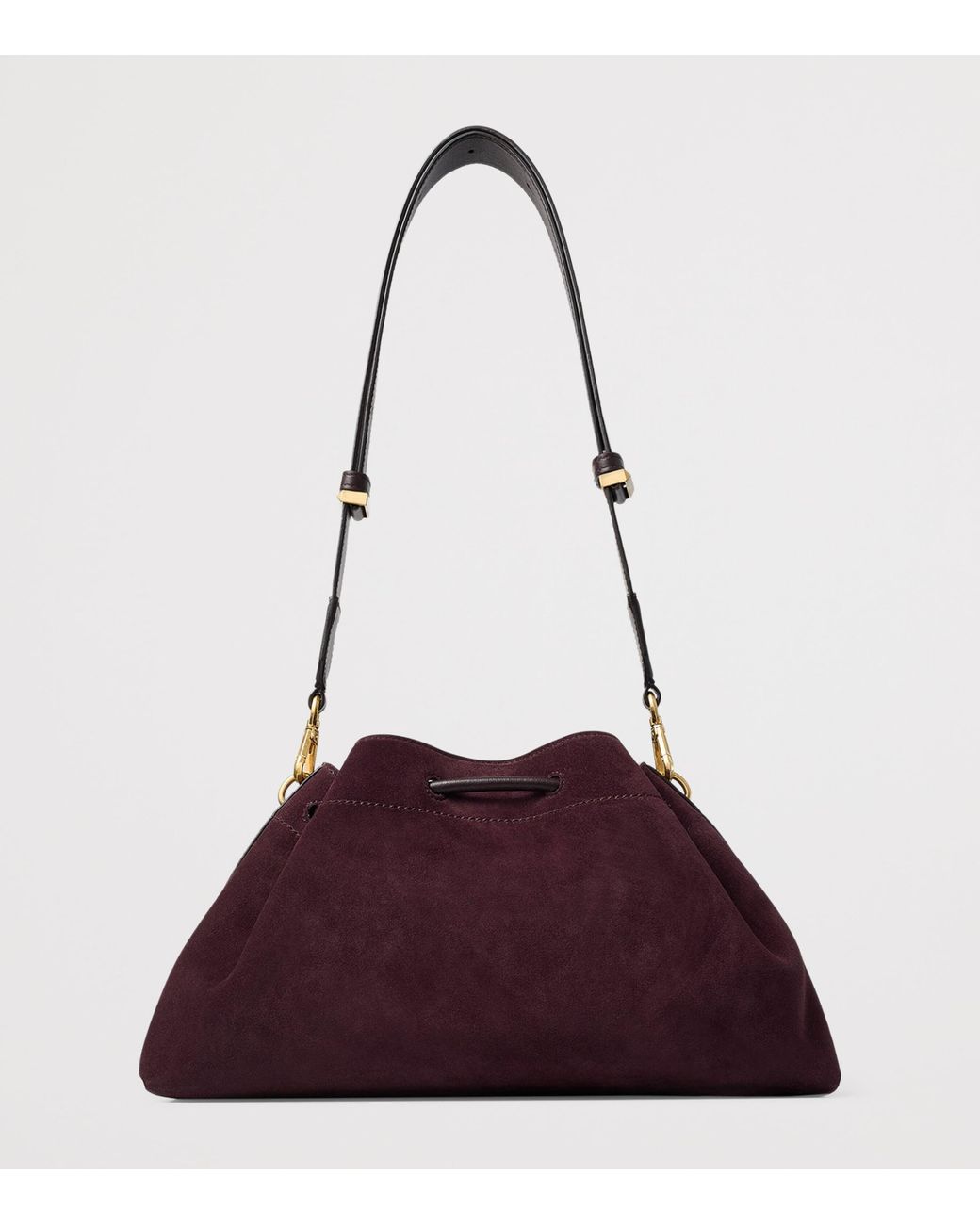 Jimmy Choo Purple Medium Cinch Suede Shoulder Bag