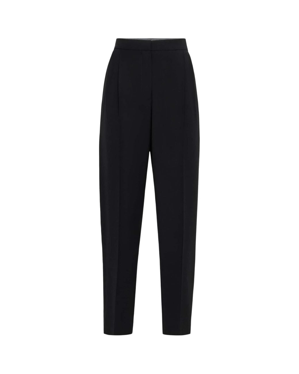 Brunello Cucinelli Black Pleated Tuxedo Trousers