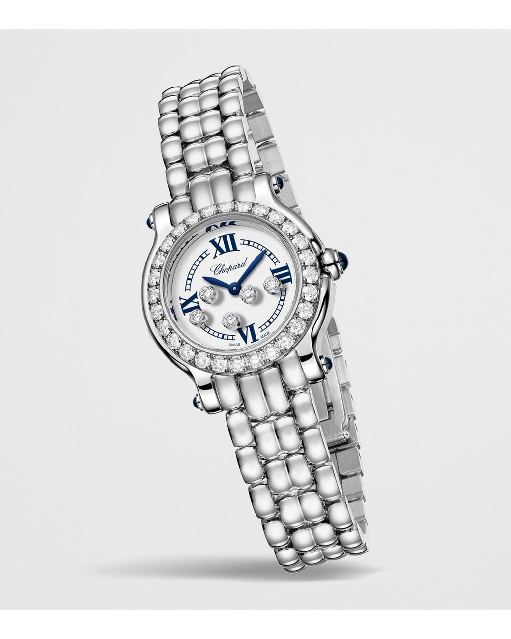 Chopard White Stainless Steel And Diamond Happy Sport Watch