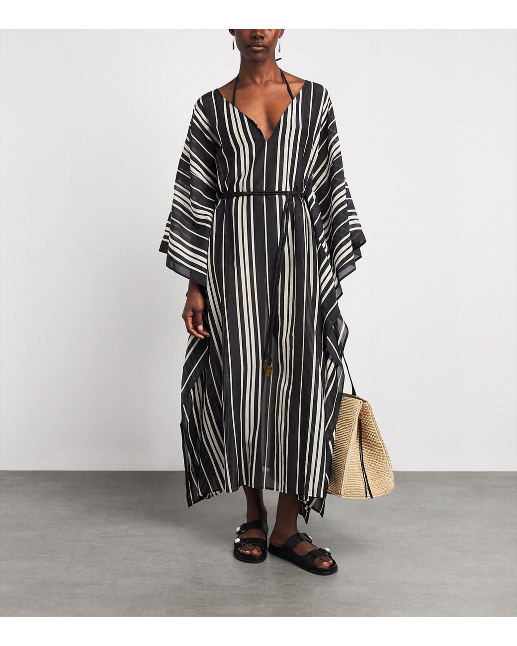 Tory Burch Black Cotton-Silk Kaftan