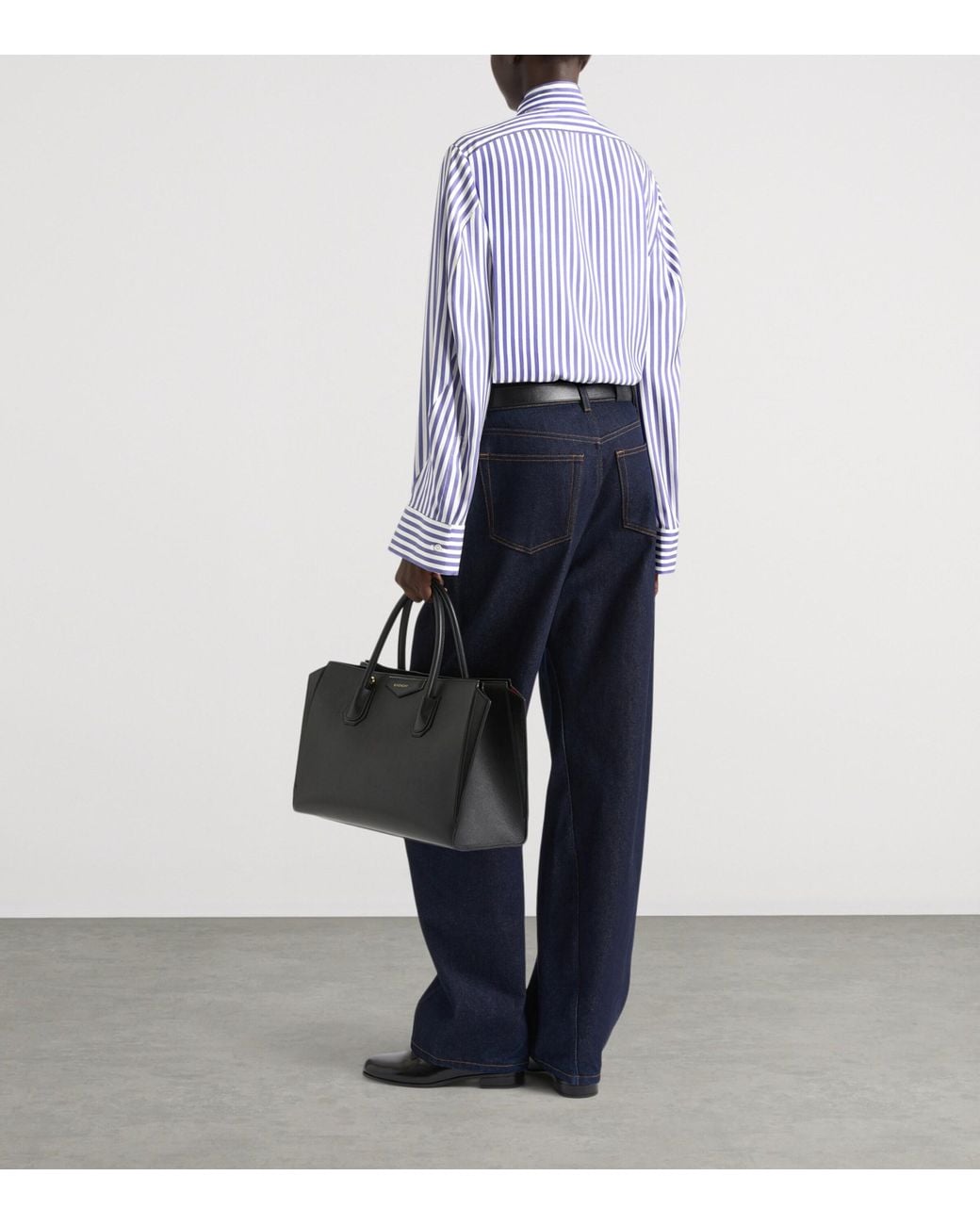 Givenchy Purple Silk Tie-Neck Shirt