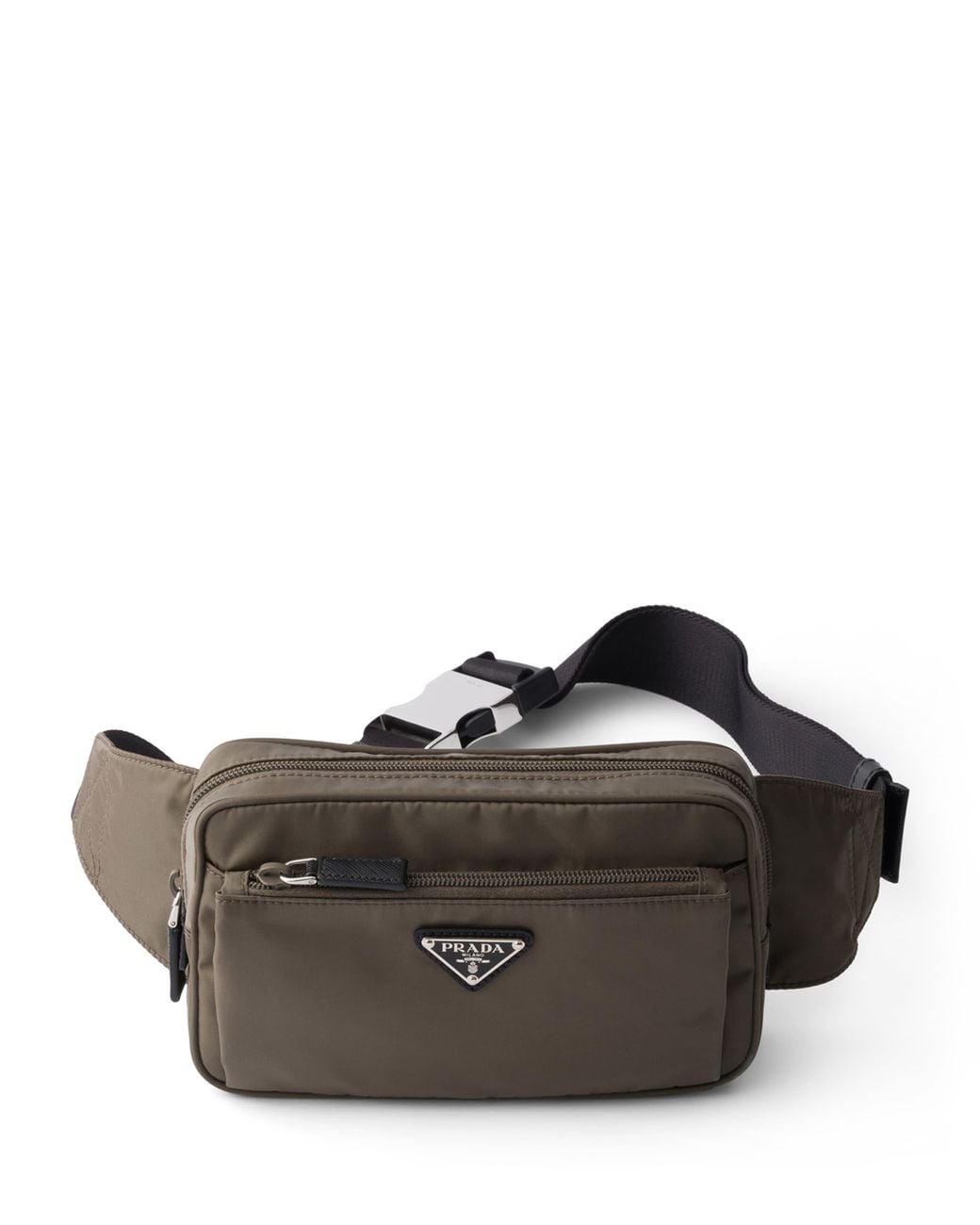 Prada Brown Re-Nylon And Saffiano Leather Belt Bag for men
