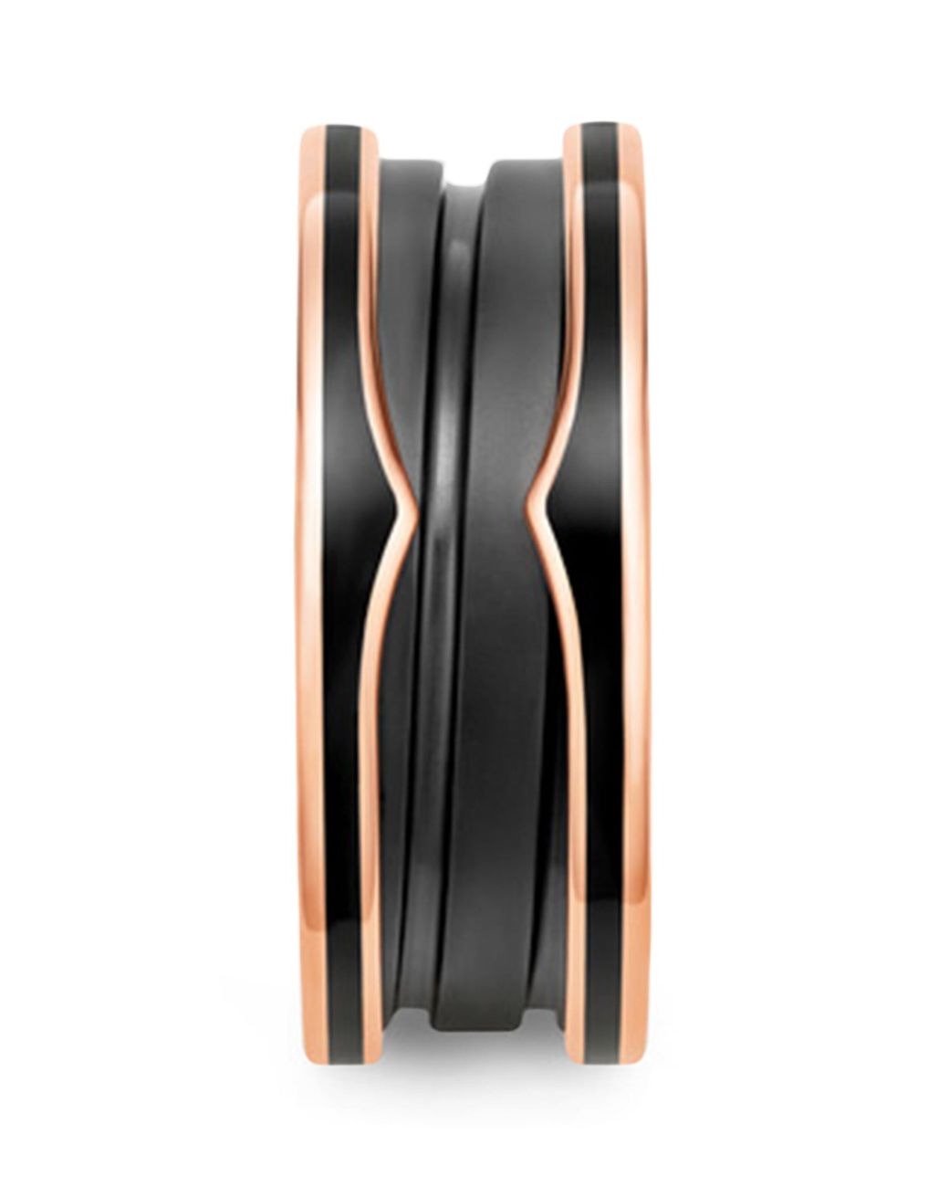 BVLGARI Black And Ceramic B.Zero1 Two-Band Ring