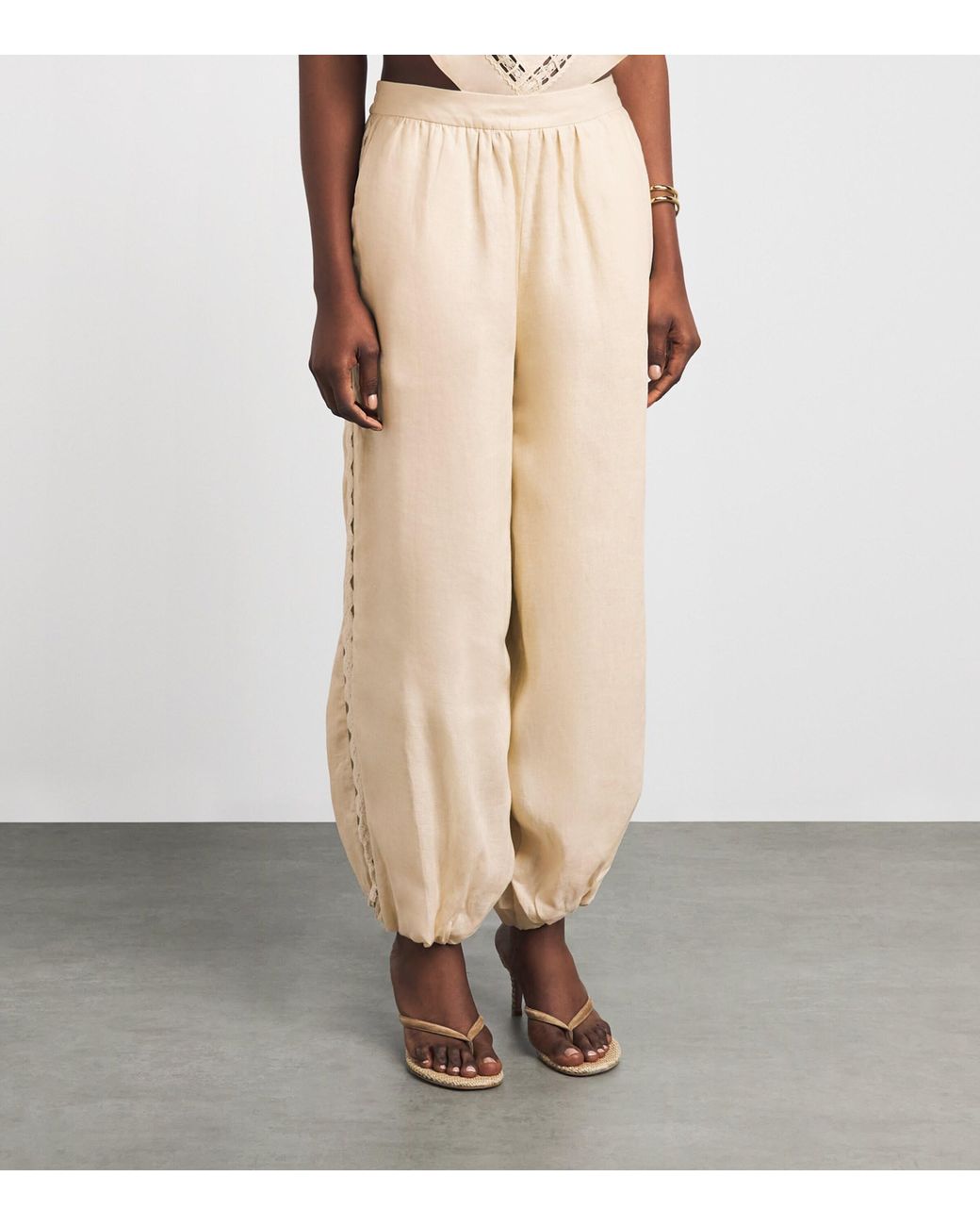 Jonathan Simkhai Natural Linen-Hemp Selah Ballon Trousers