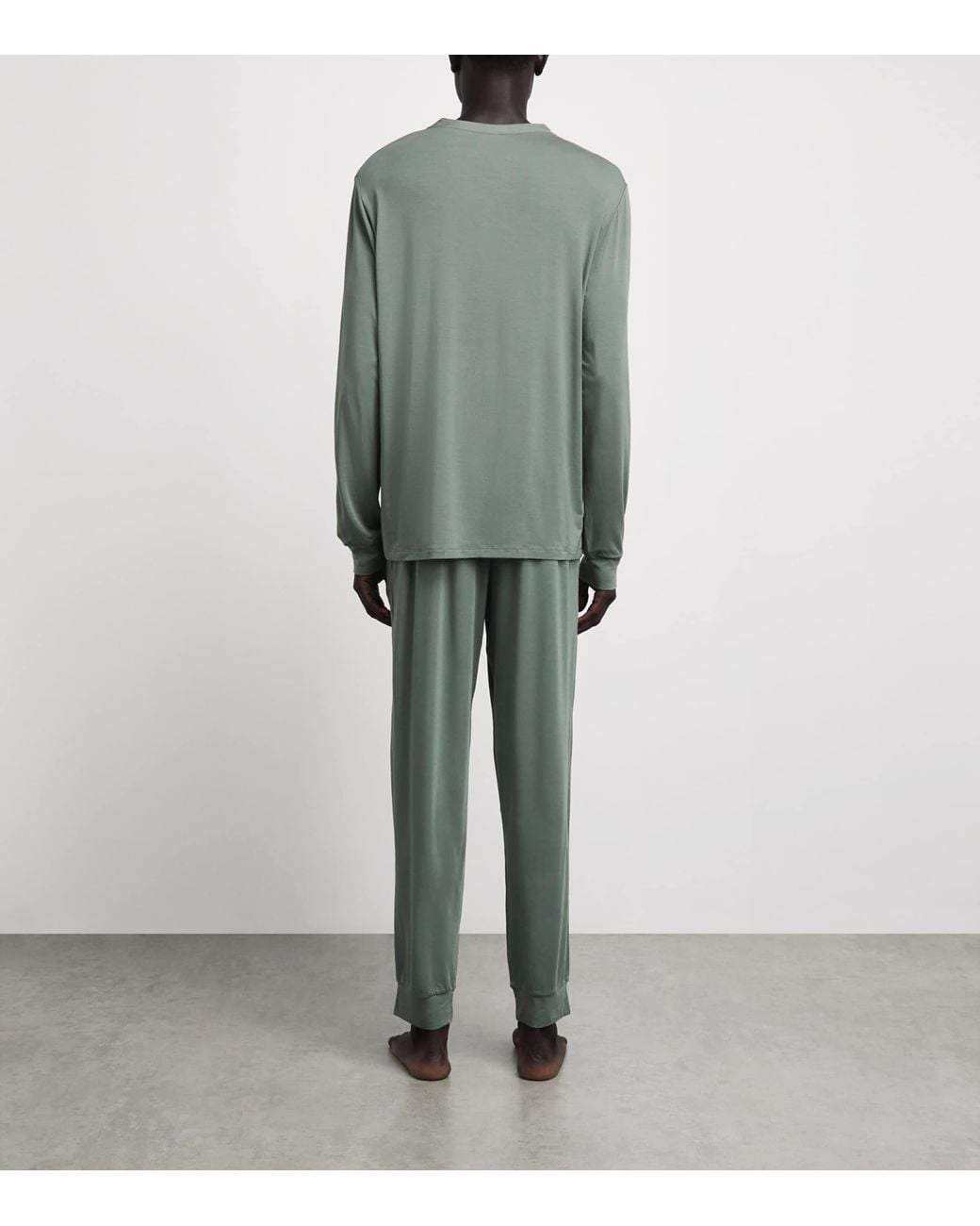 Eberjey Green Modal Henry Long Pyjama Set for men