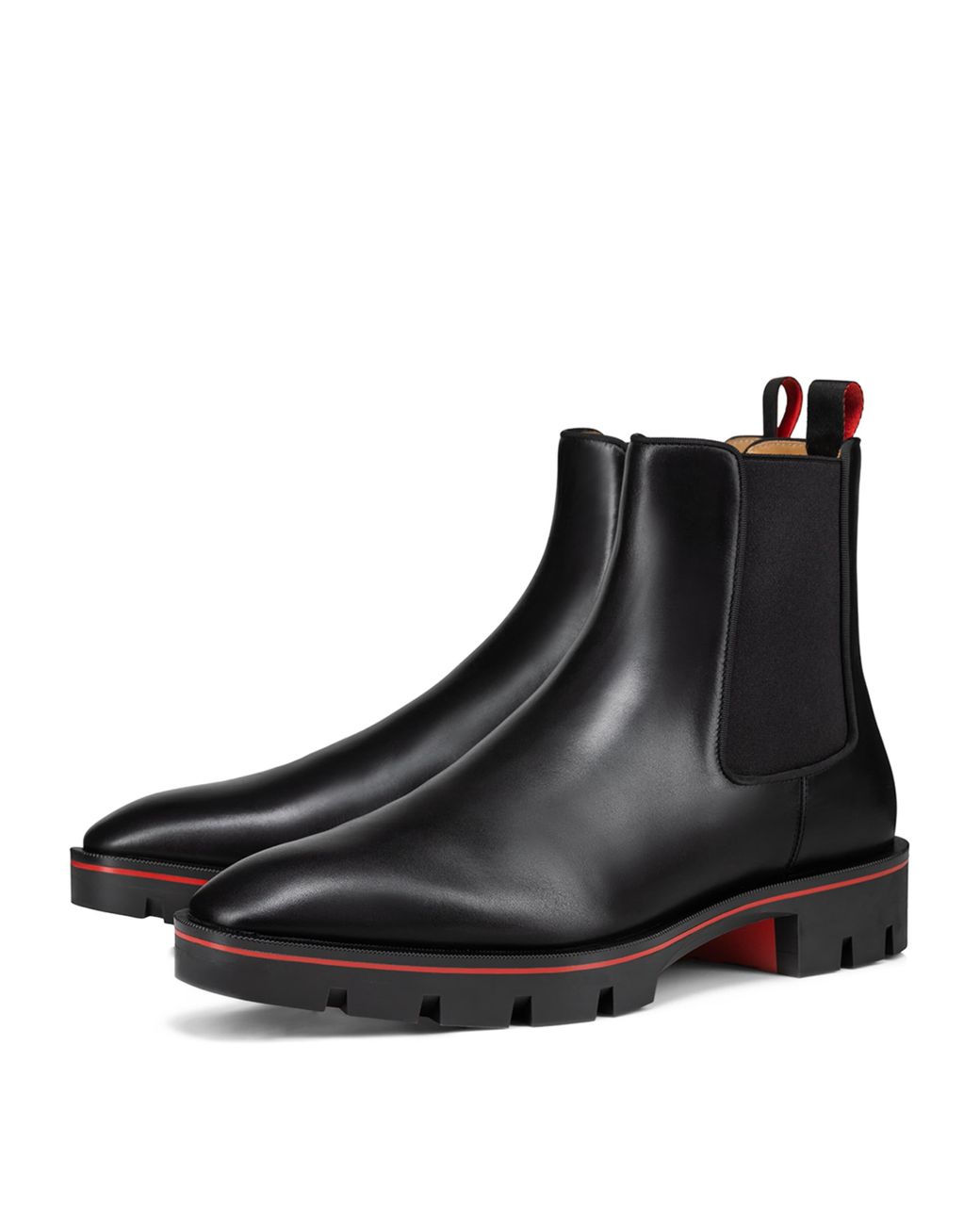Christian Louboutin Black Alpinosol Leather Chelsea Boots for men