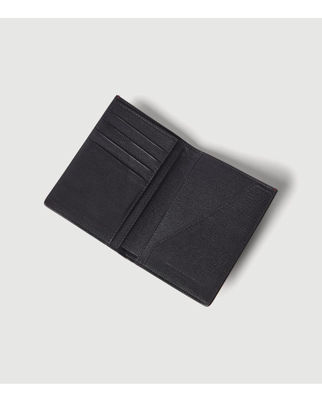 Brunello Cucinelli Black Leather Bifold Card Holder for men