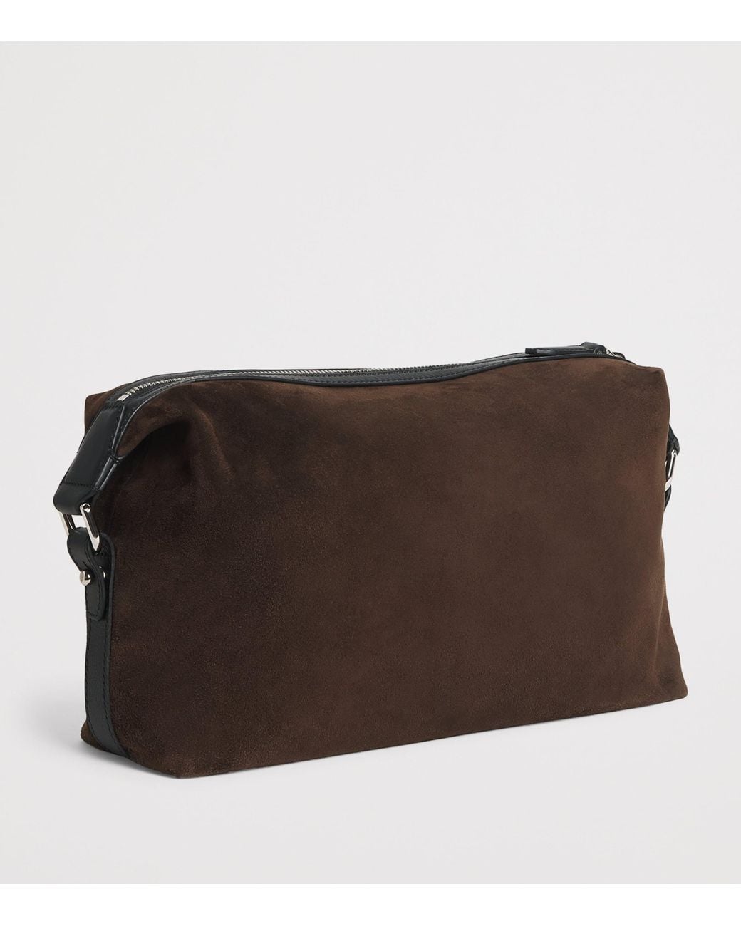 Brioni Brown Cotton Canvas Via Veneto Pouch for men