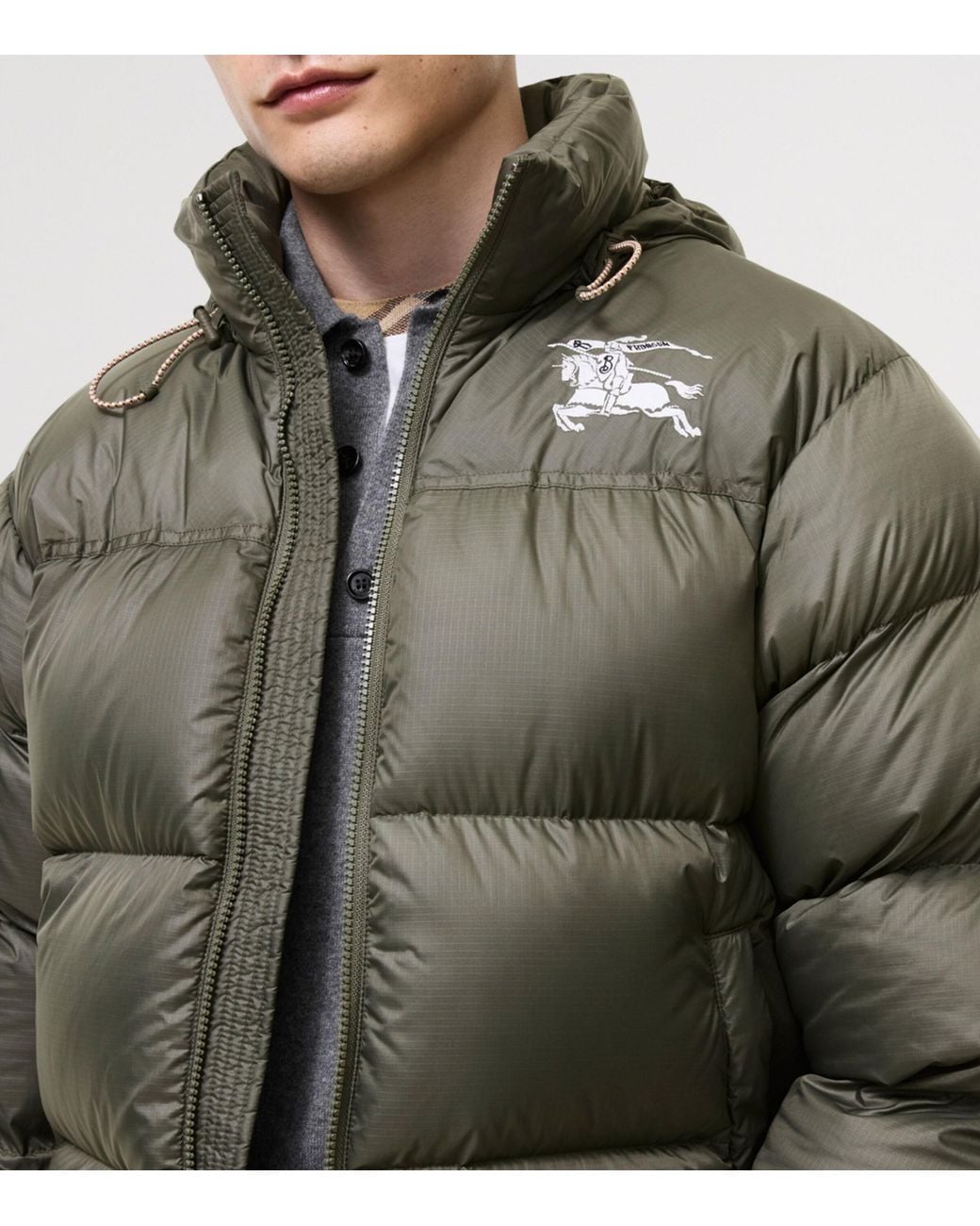 Burberry Green Down Ekd Puffer Jacket for men