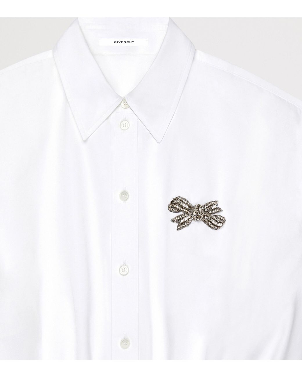 Givenchy White Cotton Poplin Cropped Shirt