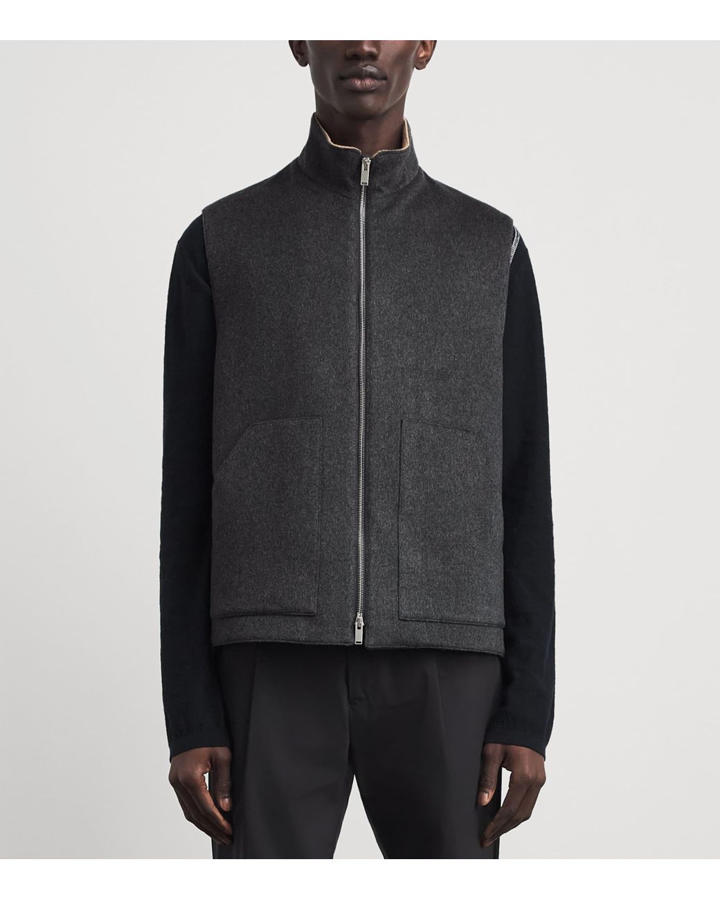 Lardini Blue Virgin Wool-Cashmere Gilet for men