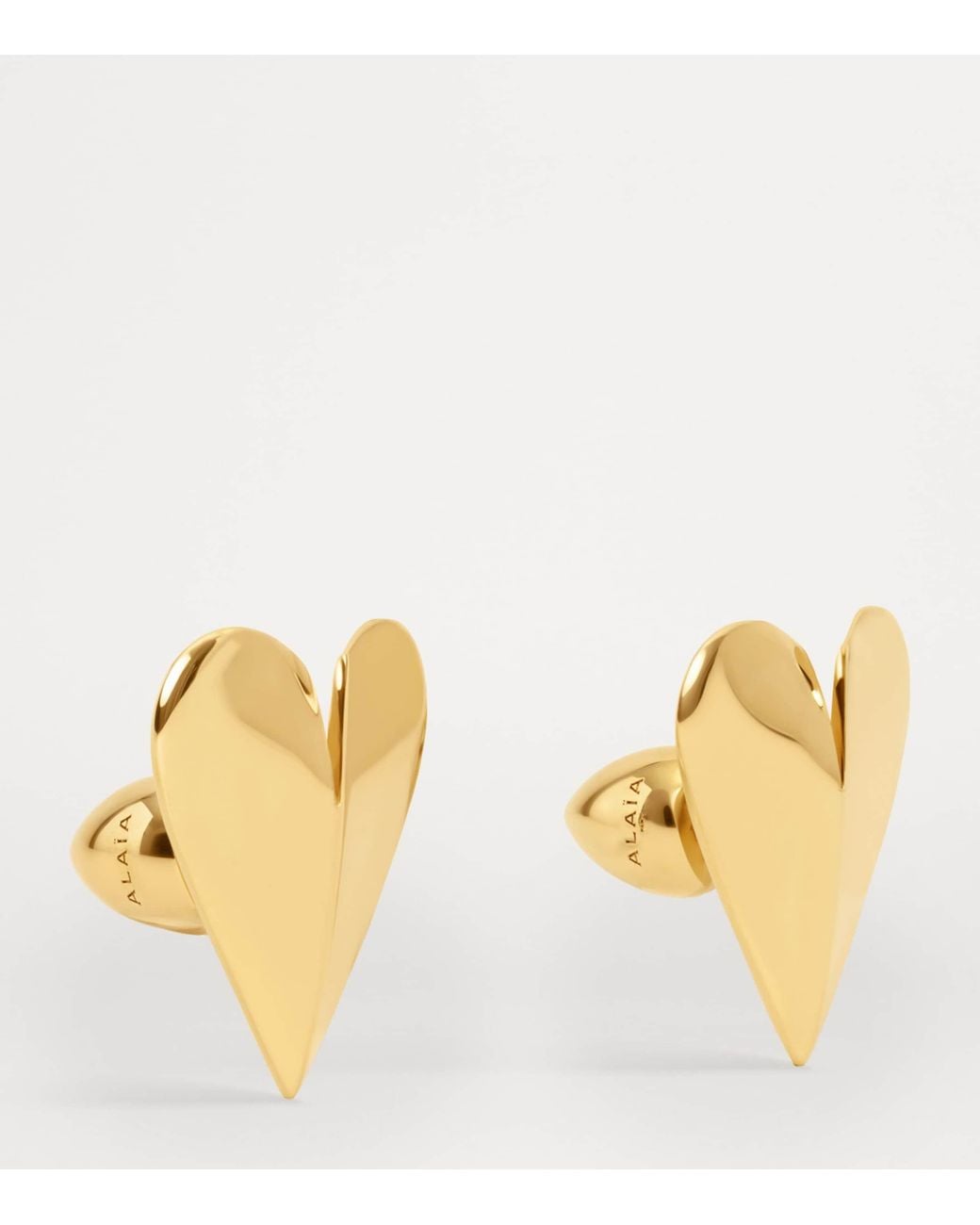 Alaïa Natural Brass Mini Le Coeur Earrings