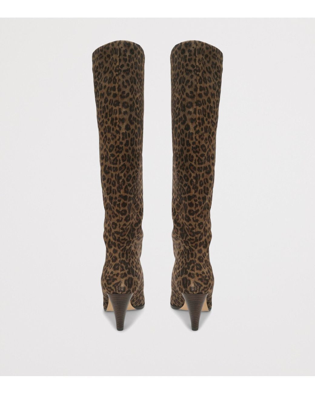 Kurt Geiger Brown Suede Leopard Print Lambeth Knee-High Boots