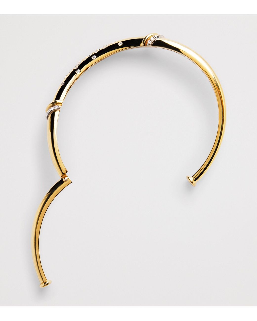 L'Atelier Nawbar Metallic And Diamond Boa Belly Stack Bangle