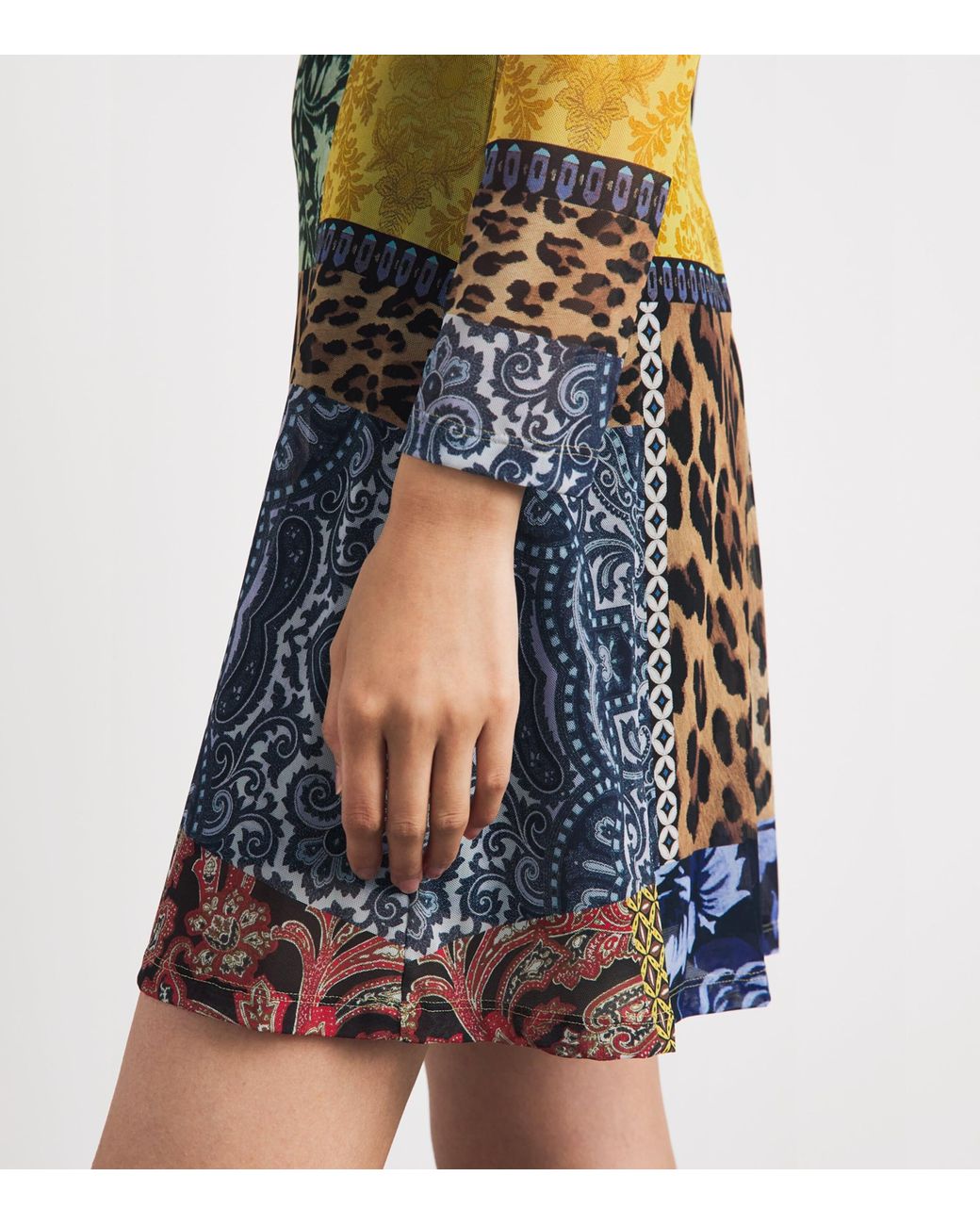 Alice + Olivia Multicolor Mesh Patchwork Delora Mini Dress