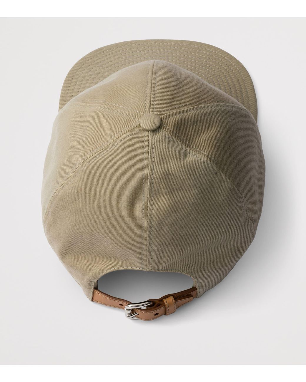 Prada Natural Cotton Gabardine Logo Baseball Cap for men