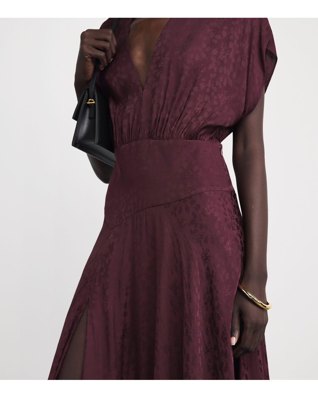 Maje Purple Jacquard Maxi Dress