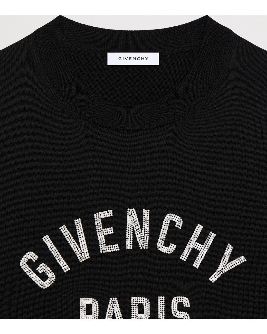 Givenchy Black Cotton Pearl-Embroidered Logo Sweater for men