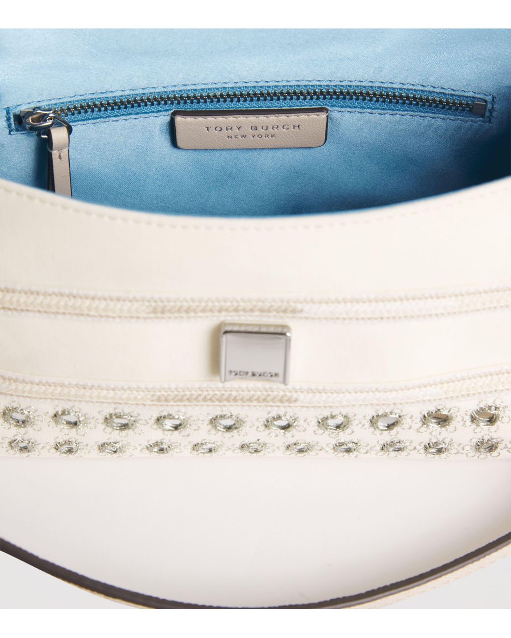 Tory Burch Metallic Small Embellished Charlie Shoulder Bag