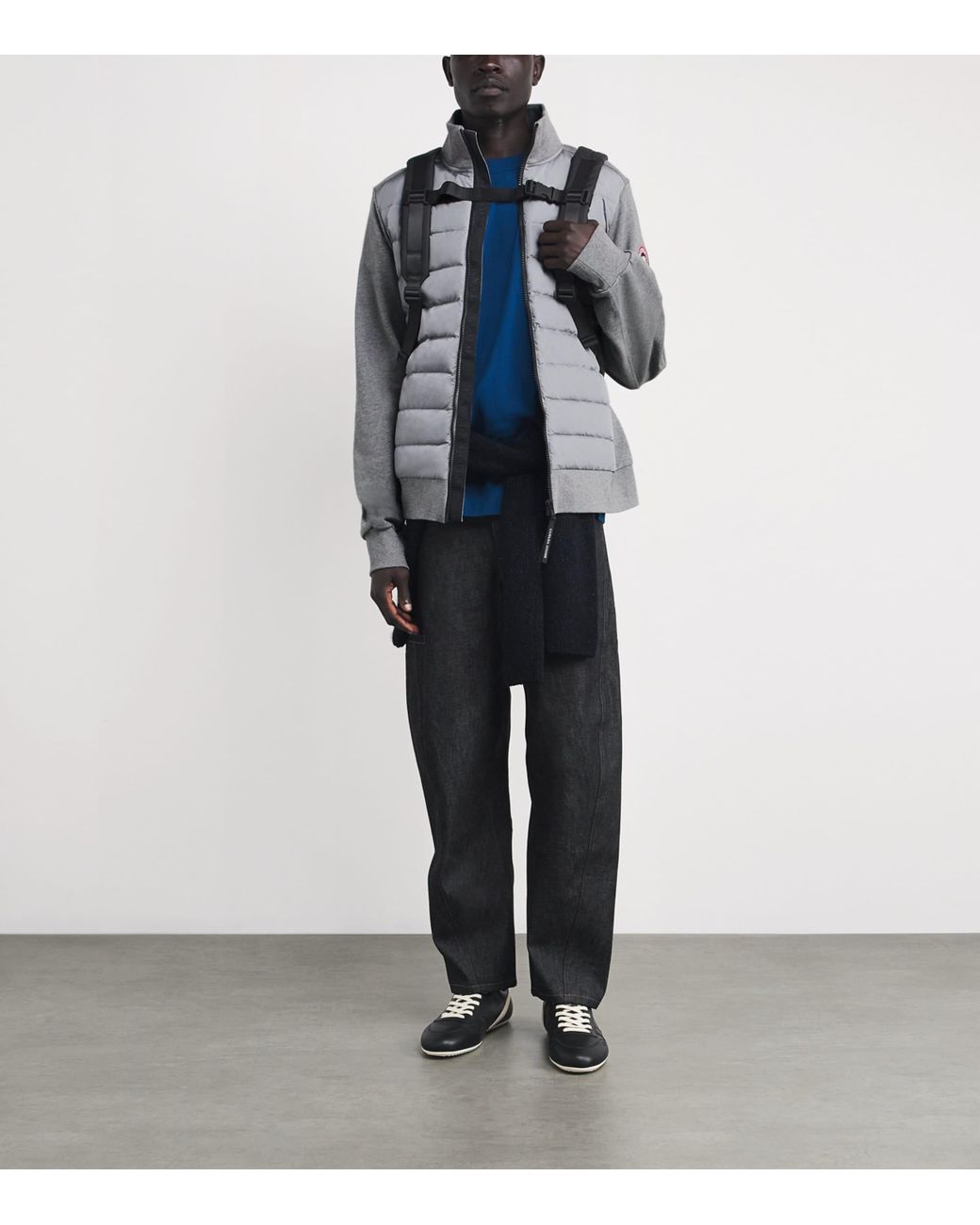 Canada Goose Gray Down Hybridge Huron Zip-Up Sweatshirt for men