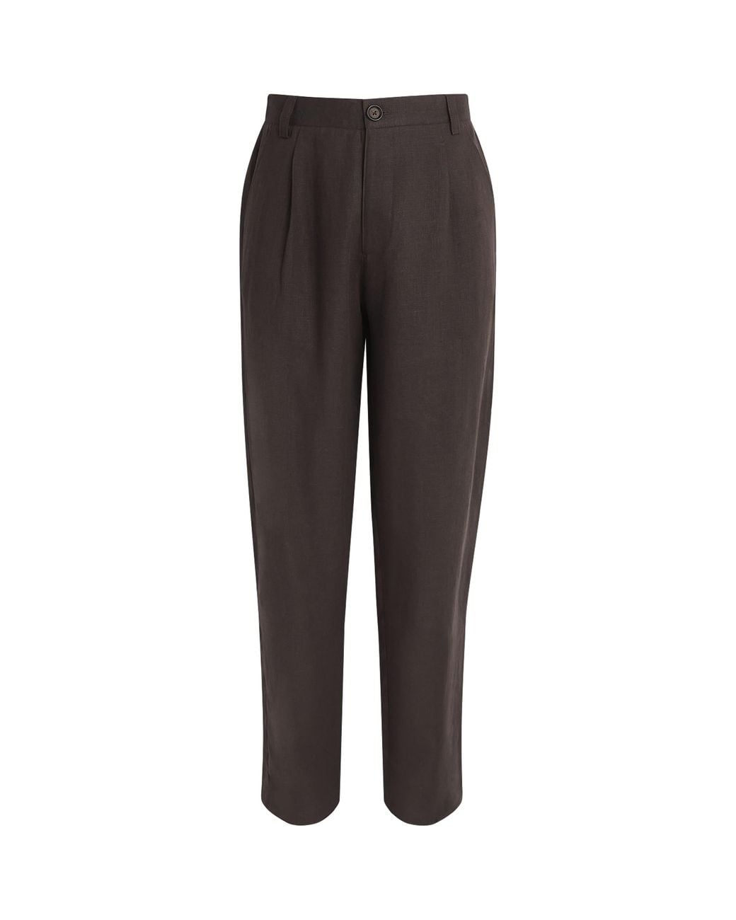 Oliver Spencer Brown Linen-Cotton Morton Pleated Trousers for men