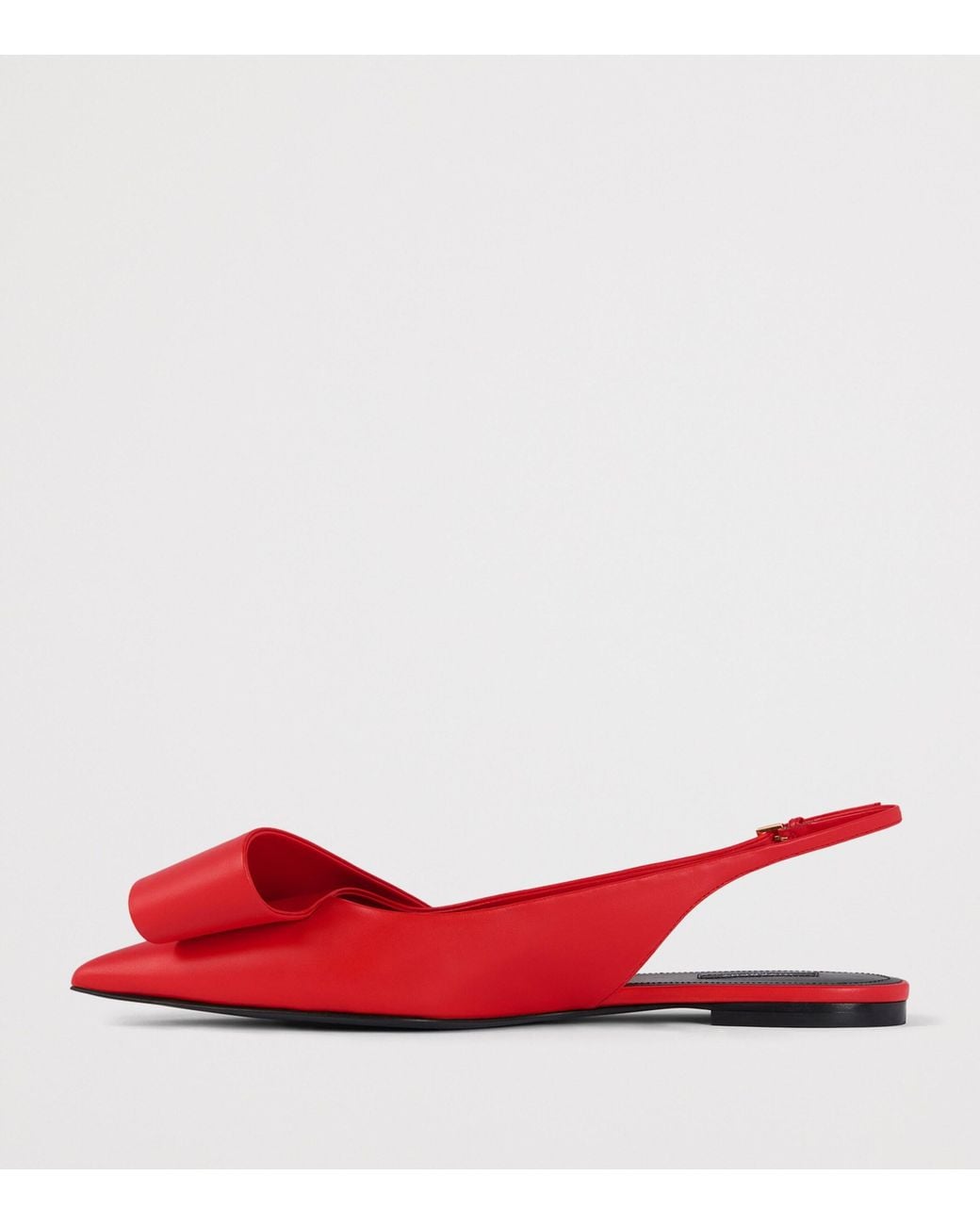 Givenchy Red Leather Twisted Ribbon Slingback Ballet Flats