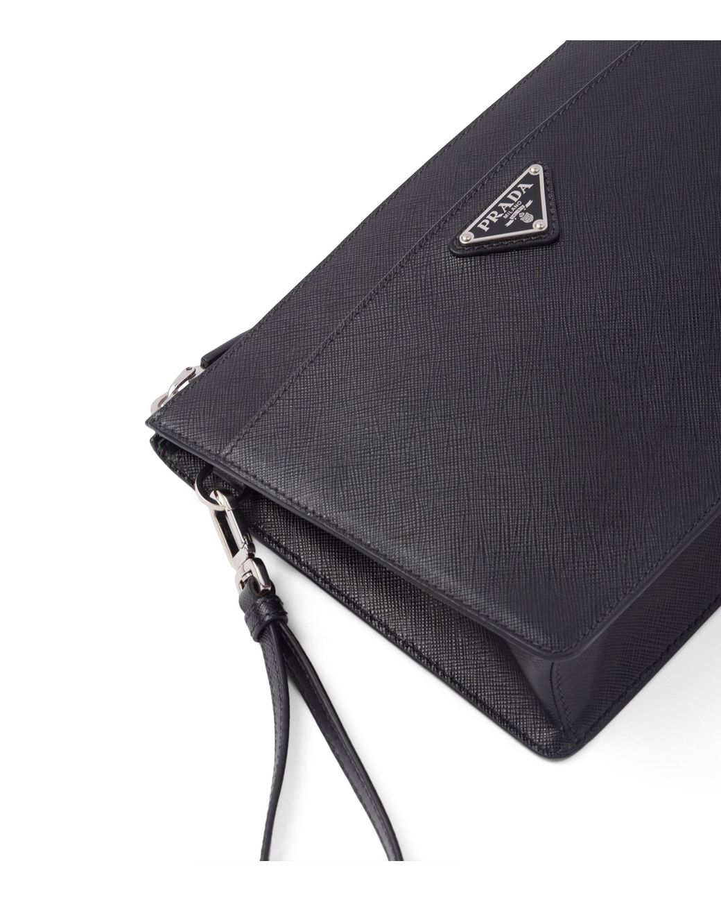 Prada Black Saffiano Leather Pouch for men