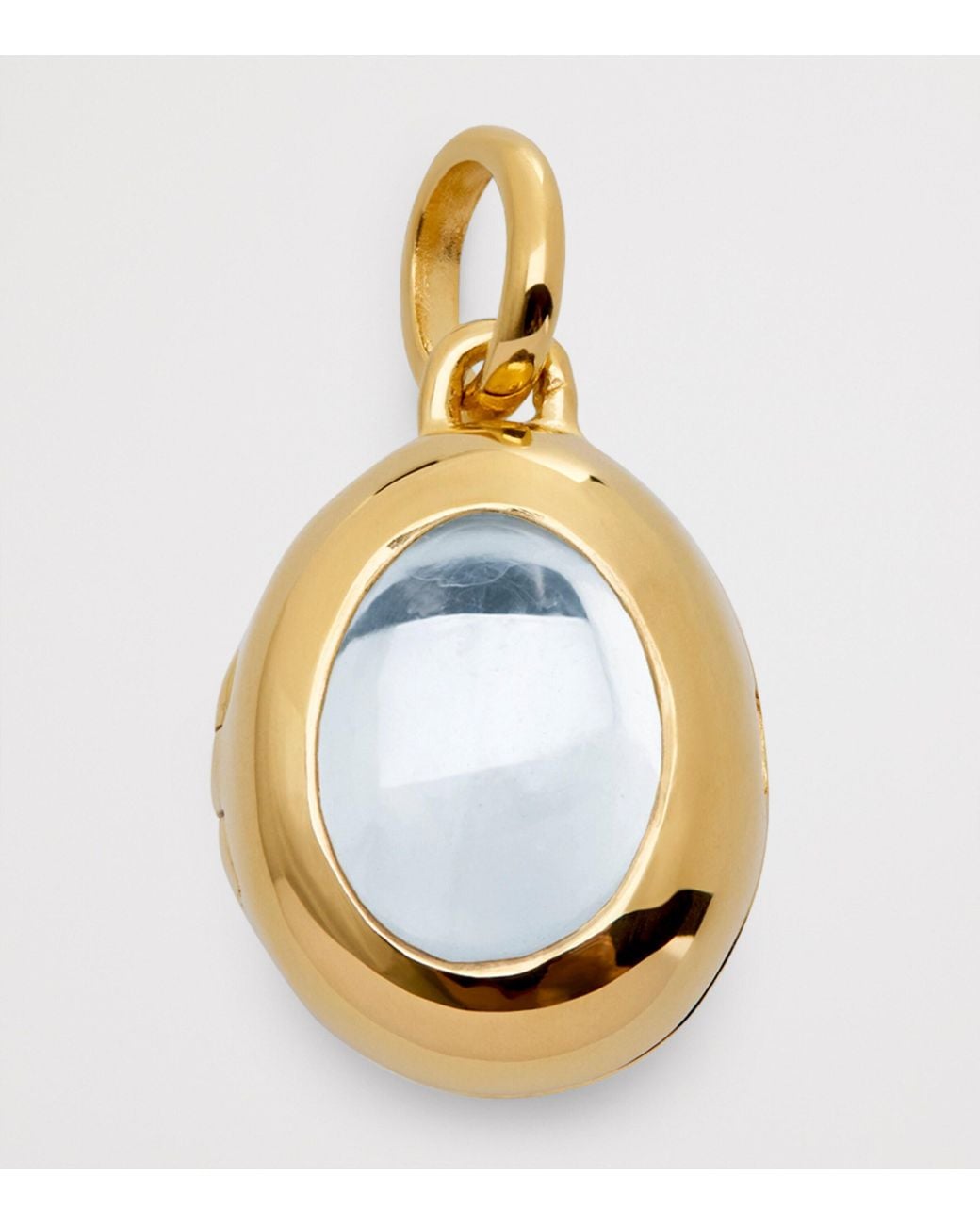 Monica Vinader Metallic Vermeil And Rock Crystal April Birthstone Locket