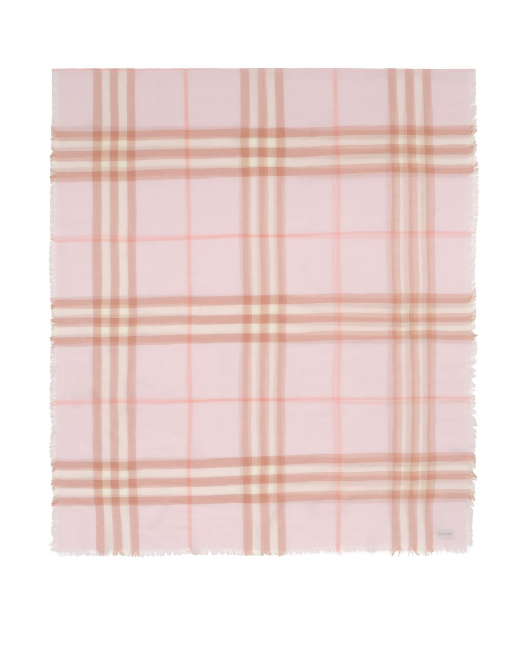 Burberry Pink Wool Check Scarf