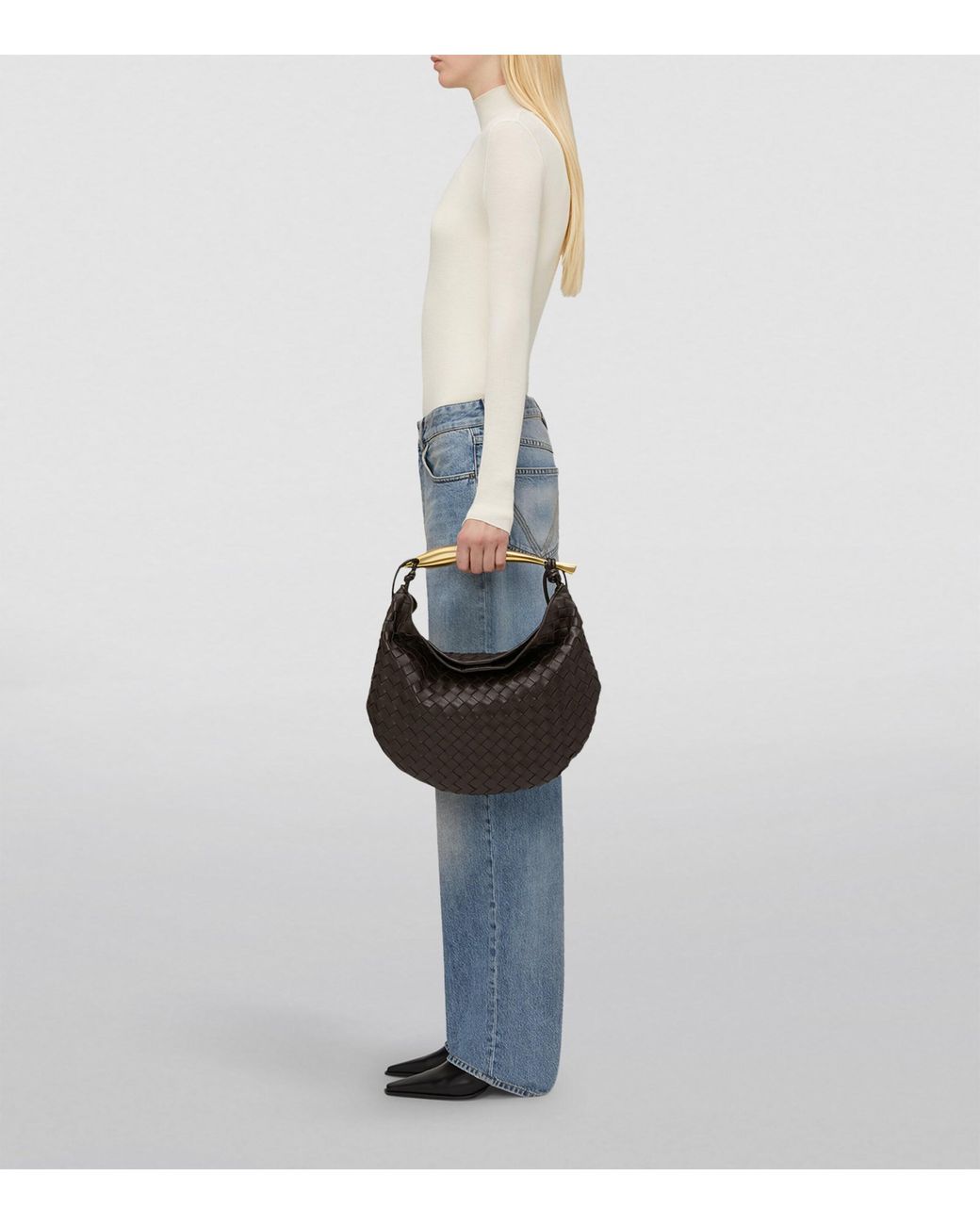 Bottega Veneta Black Medium Leather Sardine Shoulder Bag
