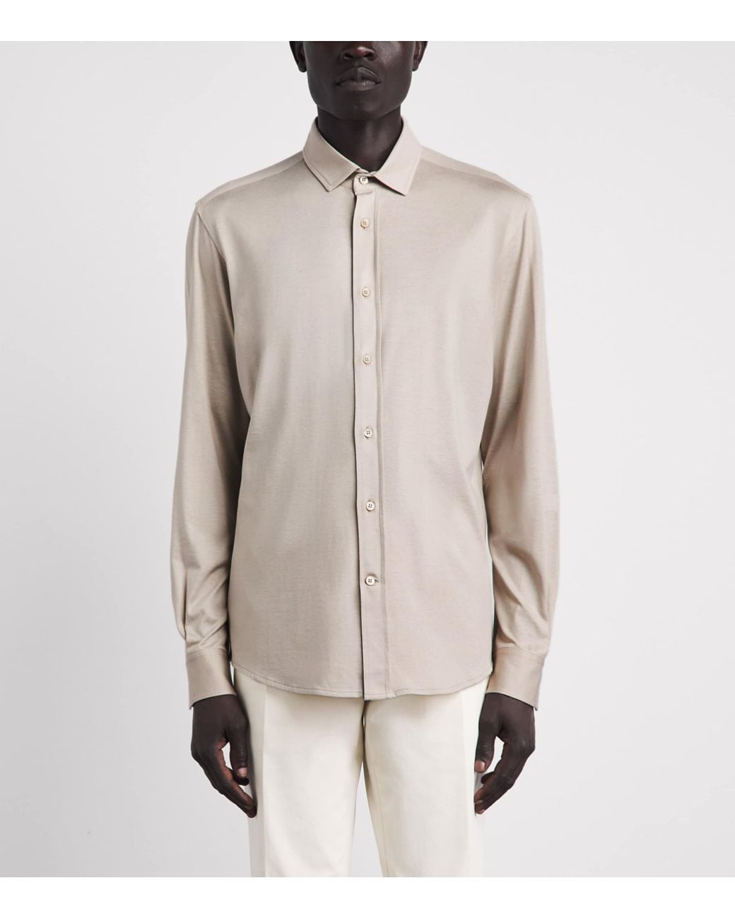 Colombo White Silk-Cotton Shirt for men