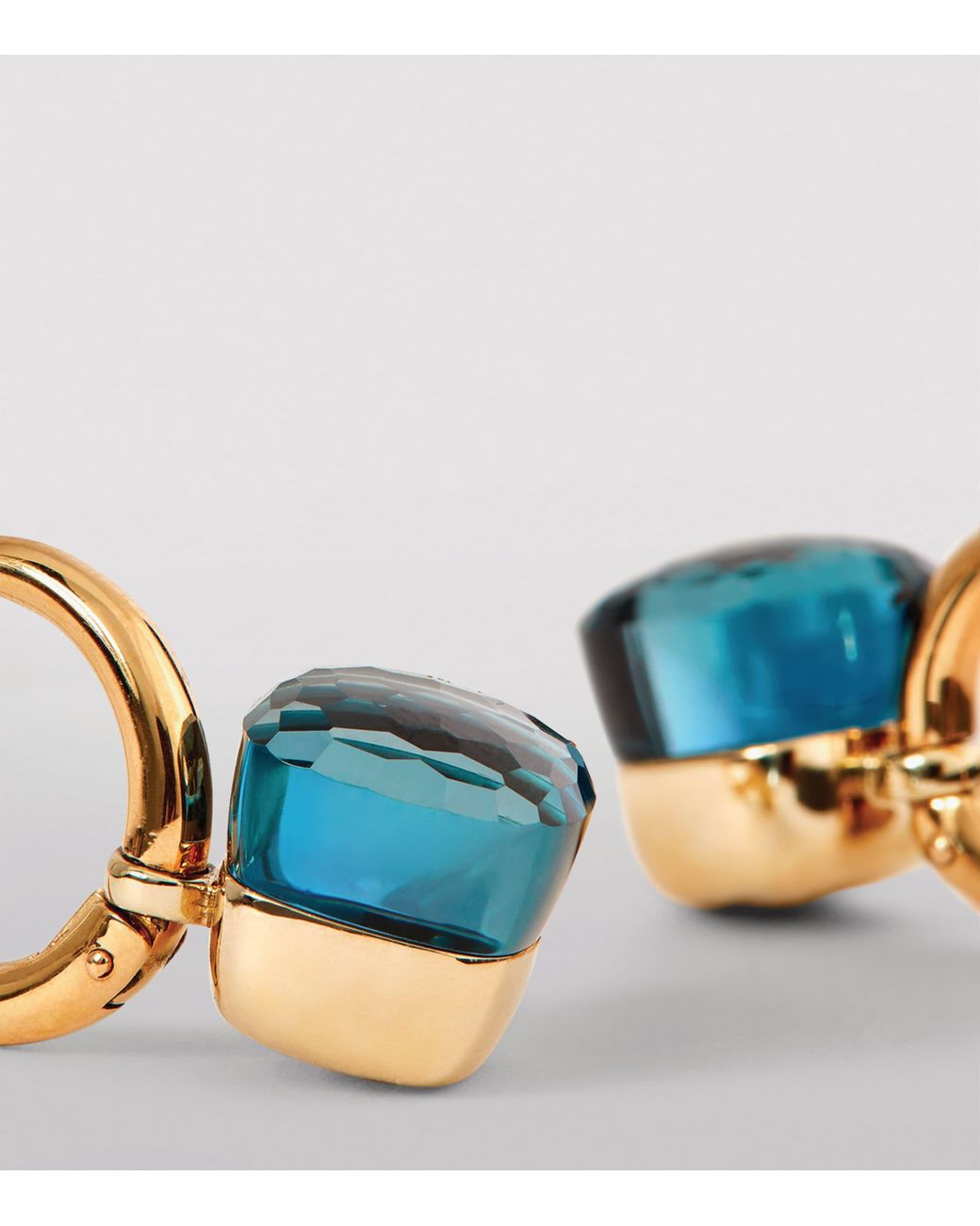 Pomellato Blue Rose And Topaz Petit Nudo Drop Earrings