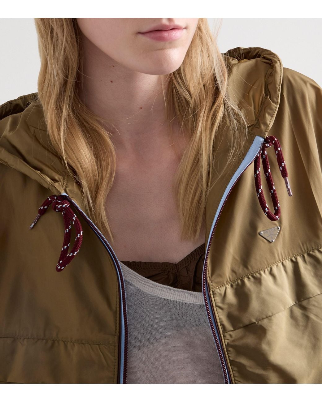 Prada Green Re-Nylon Hooded Raincoat