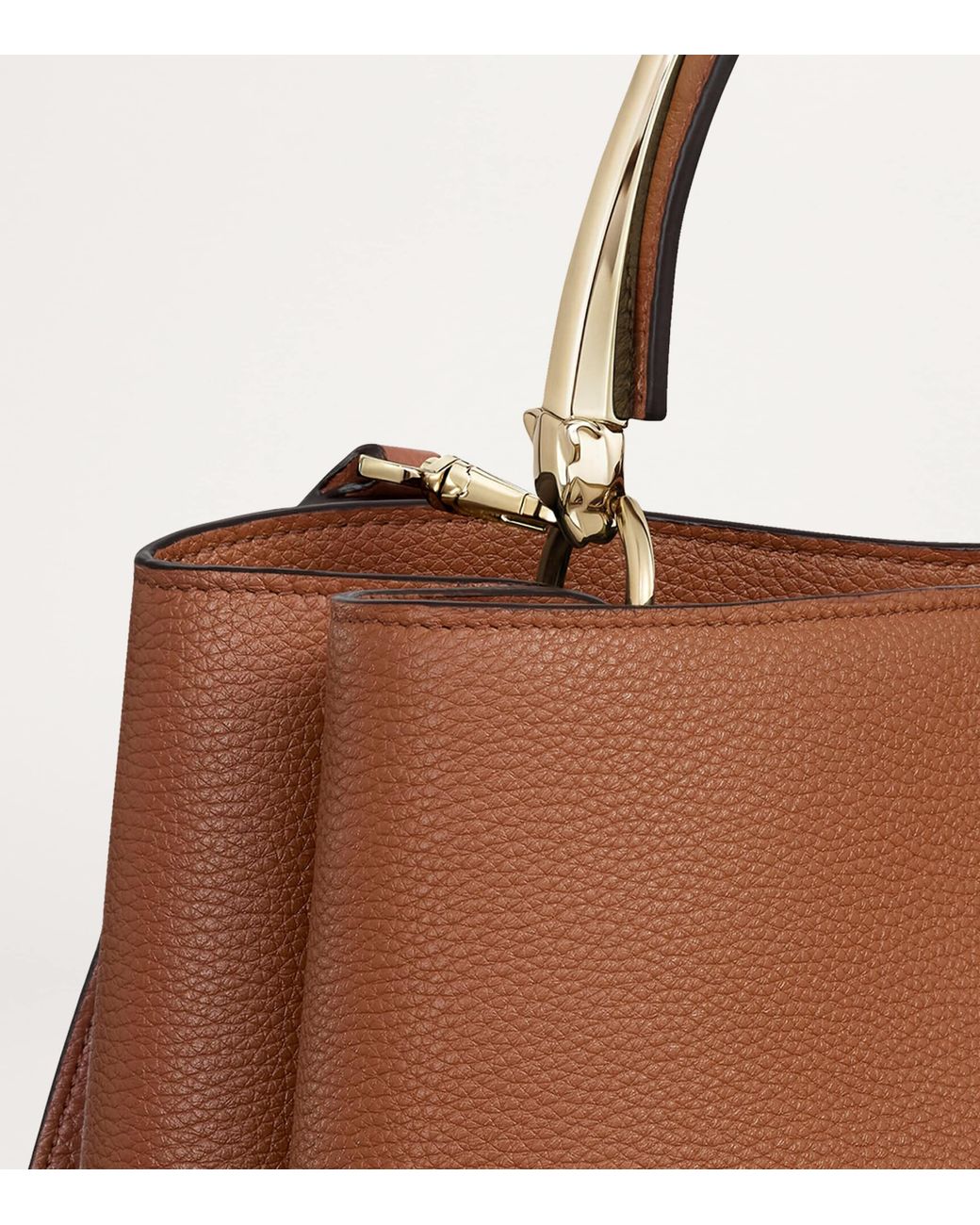 Cartier Brown Medium Calfskin Panthère De Top-Handle Bag