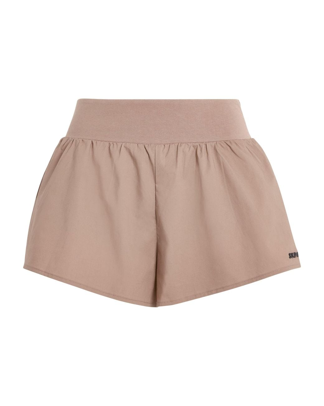 Skims Natural Stretch-Cotton Woven Flutter Shorts