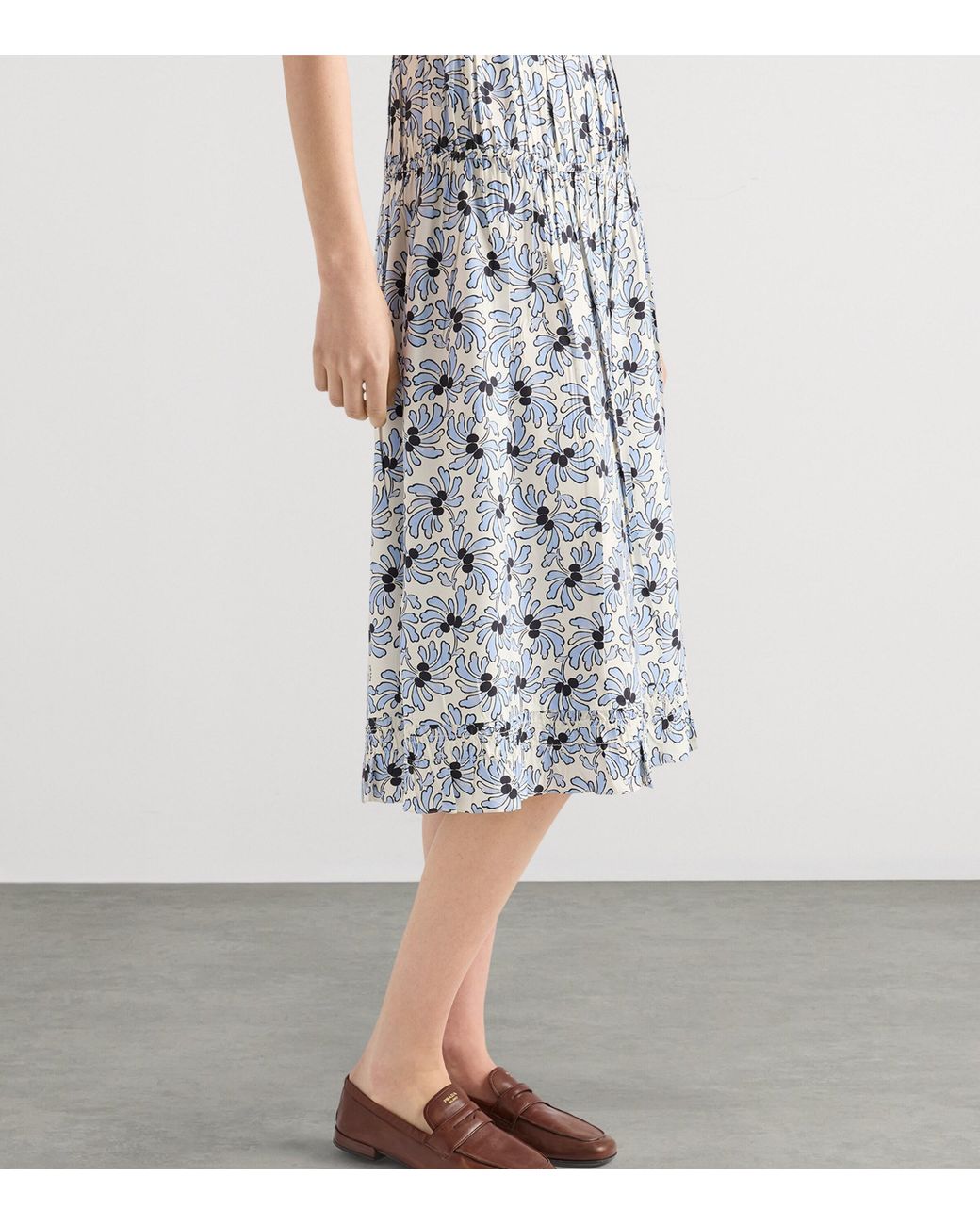 Prada Multicolor Floral Print Pongé Dress