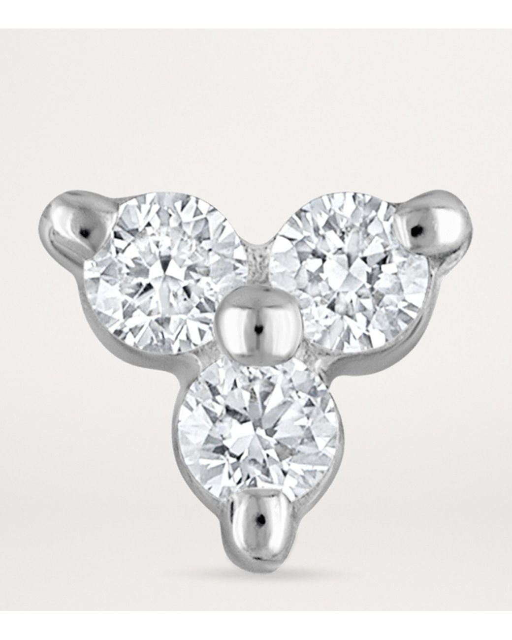 Maria Tash Gray Diamond Trinity Threaded Stud Earring