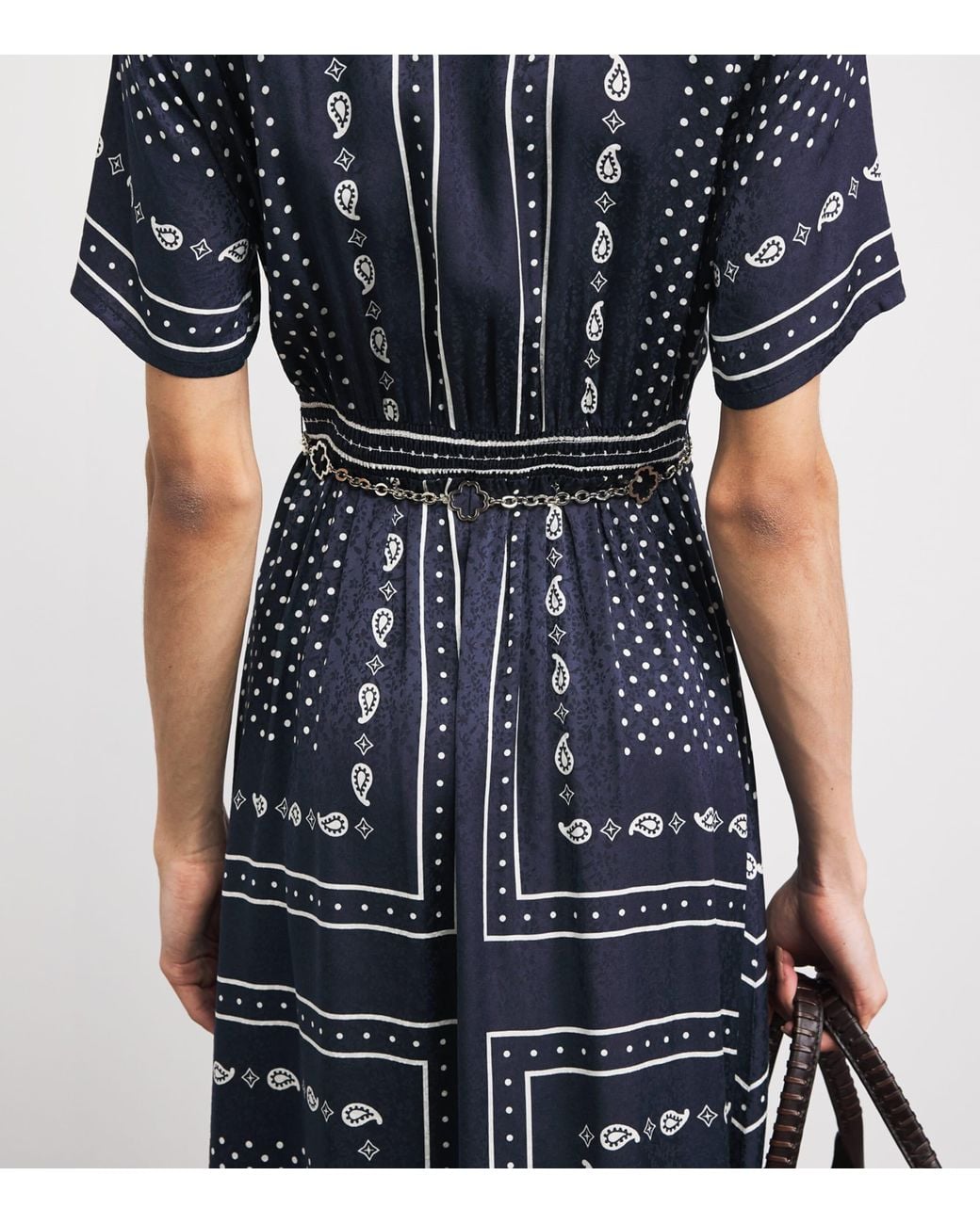 Maje Blue Printed Midi Dress