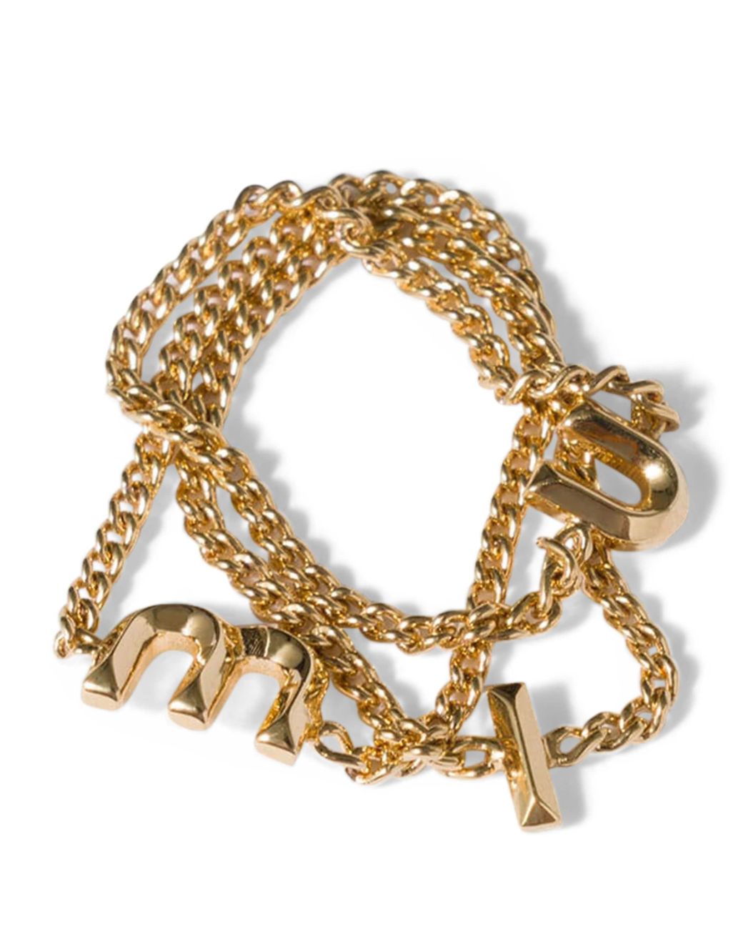 Miu Miu Metallic Metal Logo Ring