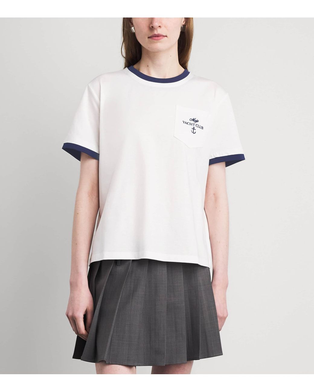 Maje White Cotton Yacht Club T-Shirt