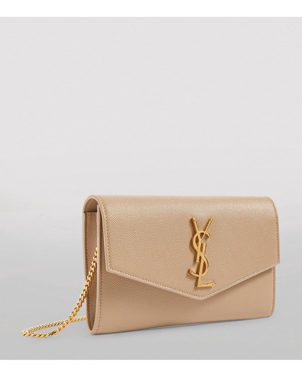 Saint Laurent Natural Small Envelope Monogram Matelassé Leather Shoulder Bag