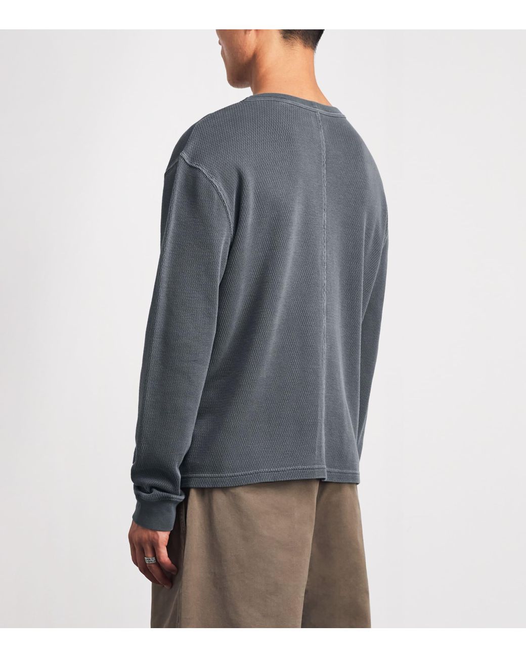Citizens of Humanity Gray Cotton Waffle-Stitch Sweater for men