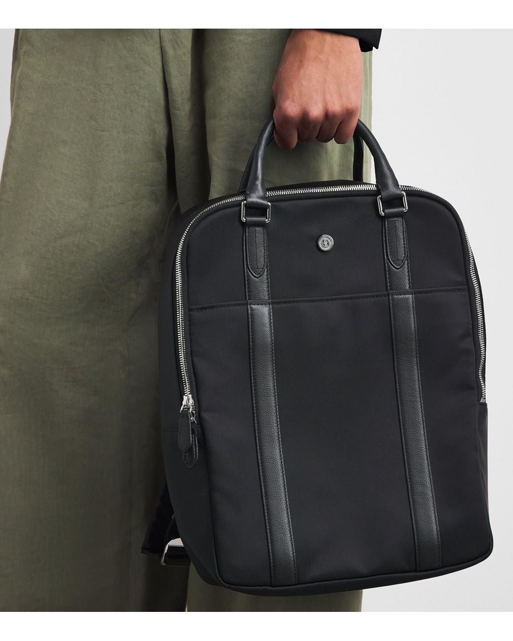 Harrods Black Nylon Backpack