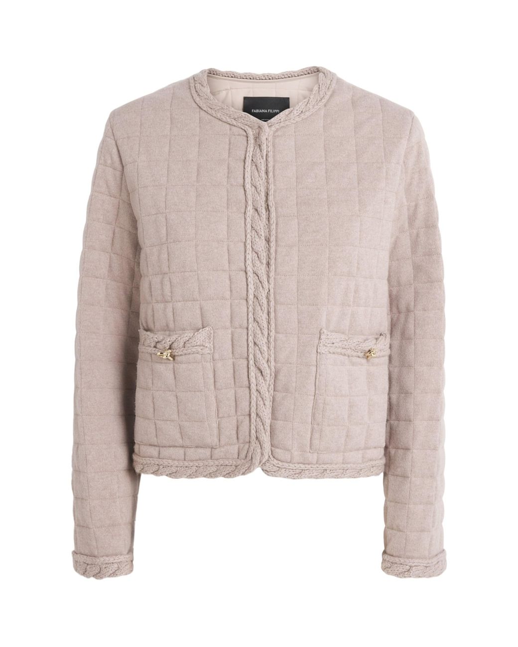Fabiana Filippi Natural Wool-Silk-Cashmere Quilted Jacket