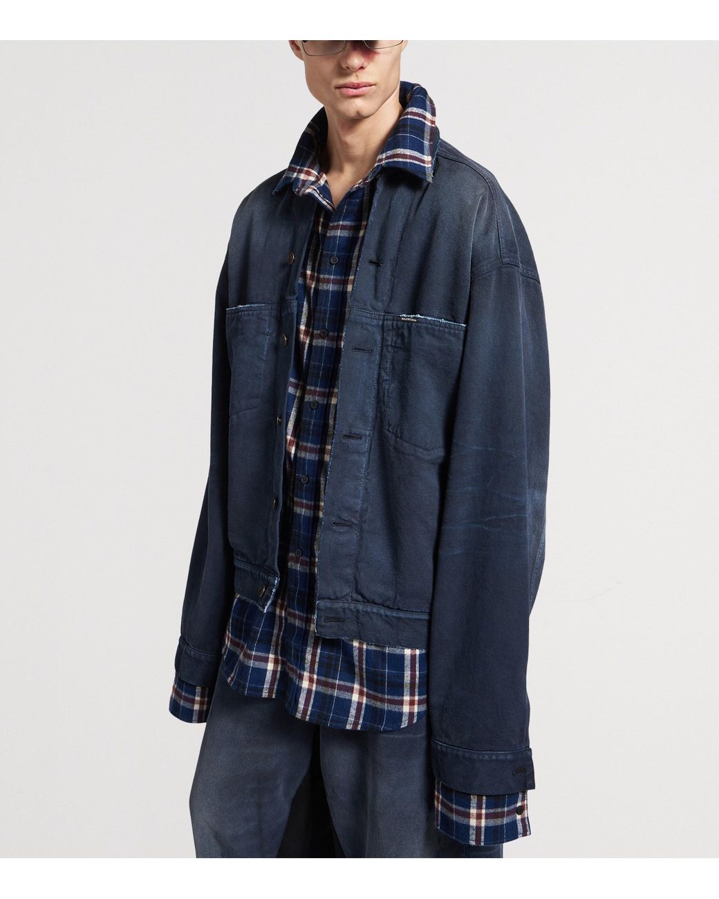Balenciaga Blue Layered Shirt for men