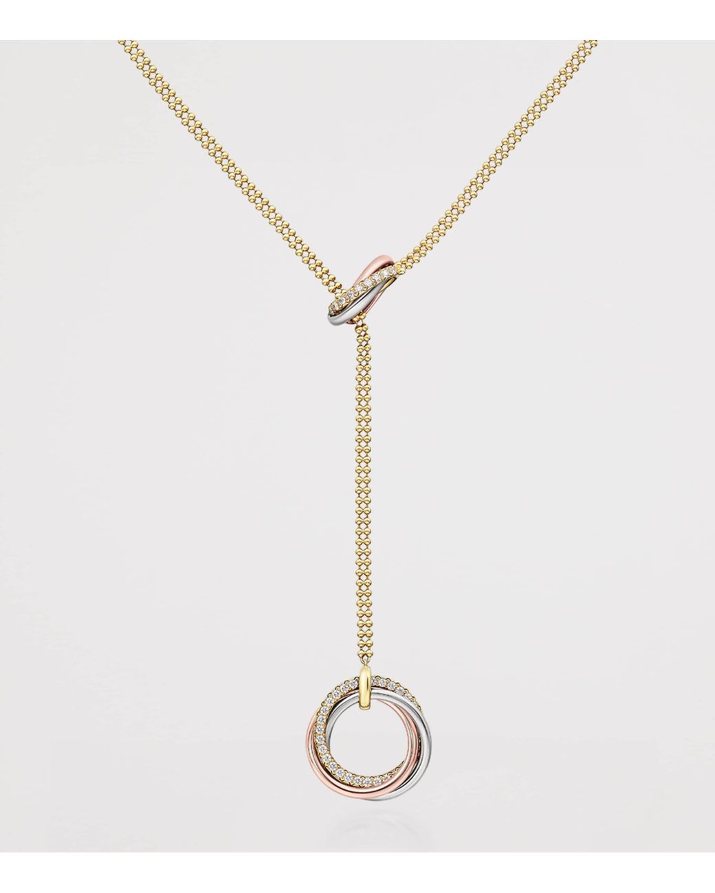 Cartier Metallic Mixed And Diamond Trinity Necklace