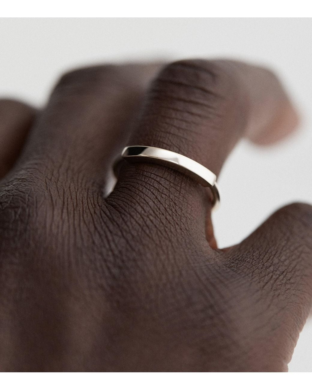 Monica Vinader White Sterling Linear Stacking Ring