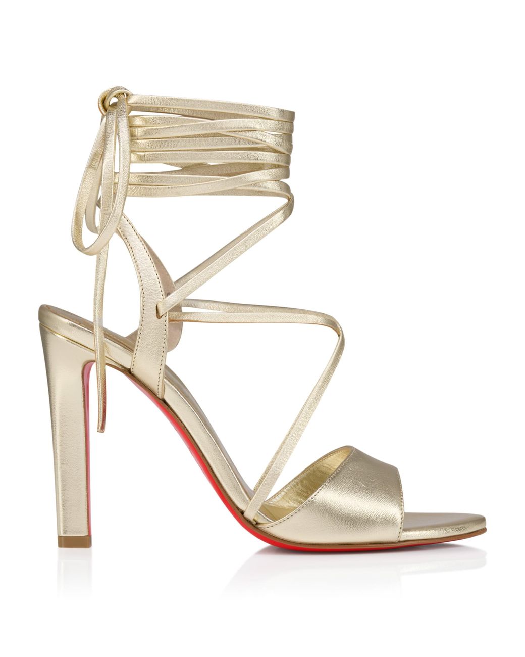 Christian Louboutin Metallic Fanny Randa Leather Sandals 100