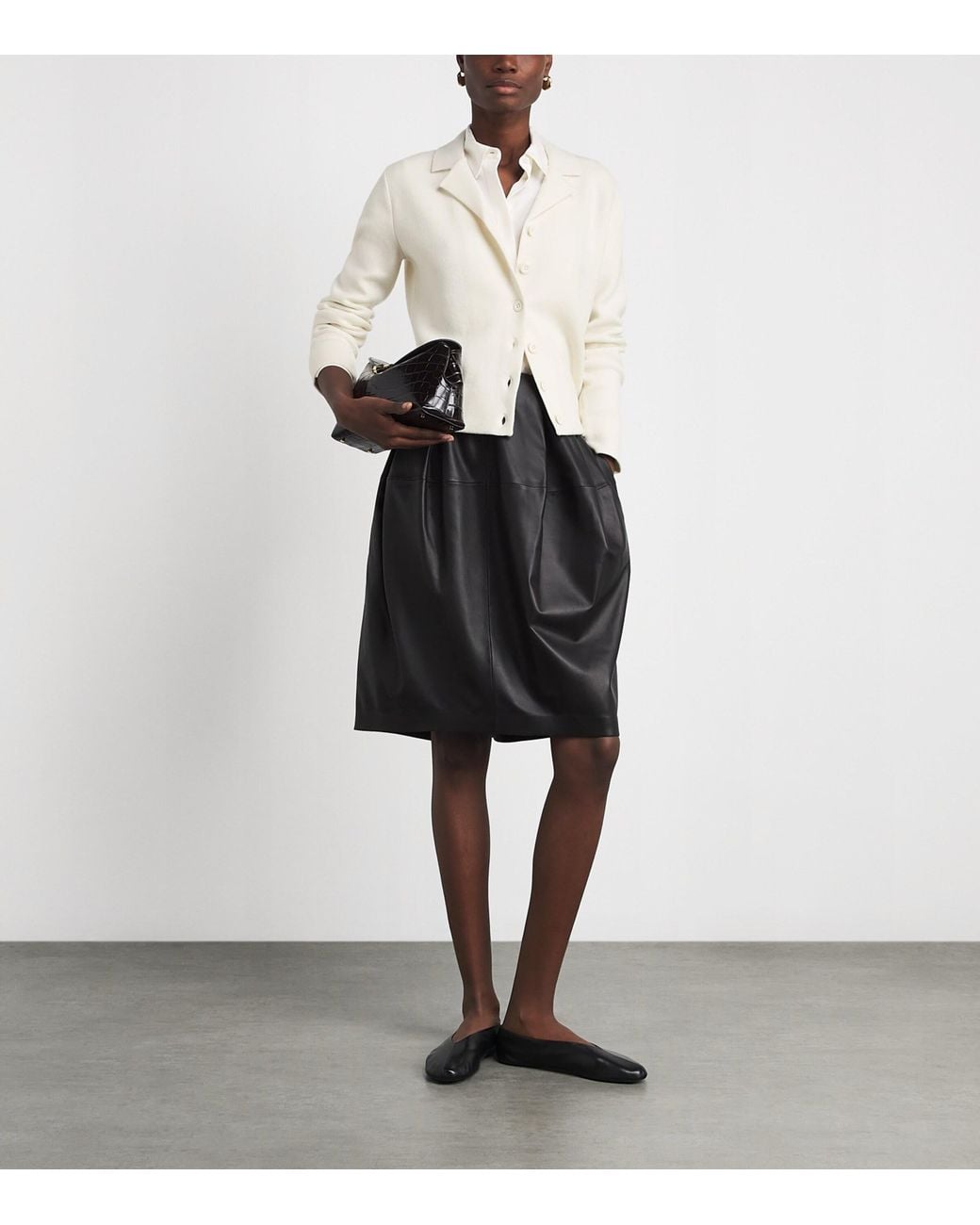 Vince White Wool-Cotton Blend Cardigan